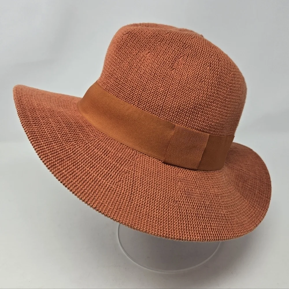 BY ANTHROPOLOGIE ROWAN RANCHER WIDE BRIM FEDORA BURNT ORANGE WOMEN OS BOHO HAT